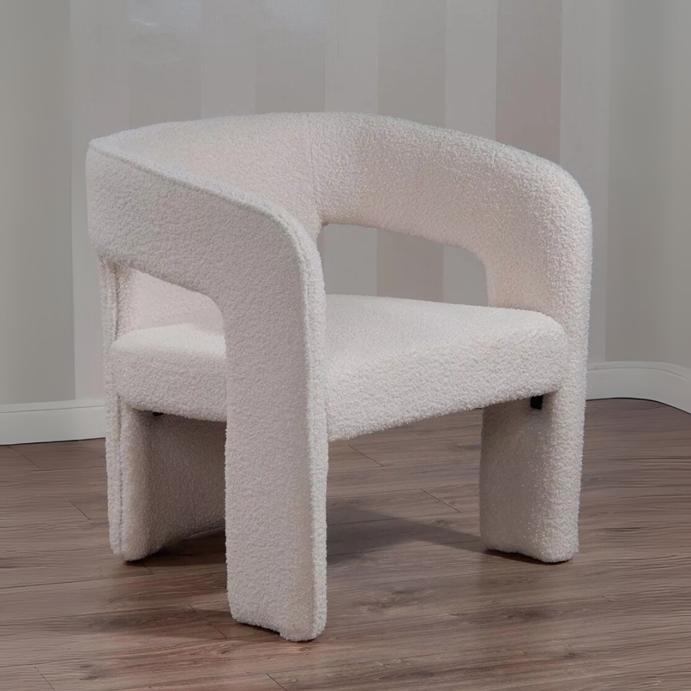 Poltrona in Tessuto Teddy – Stile Scandinavo