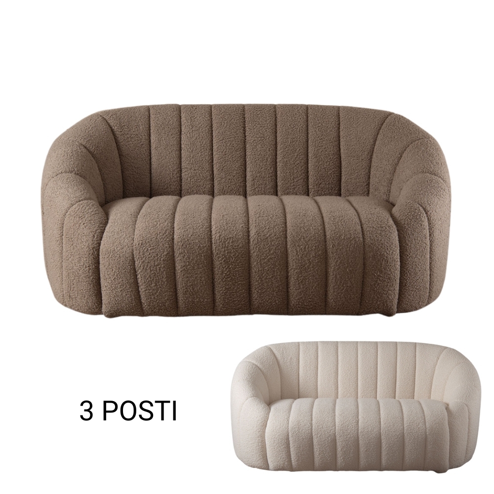 Divano per salone centro estetico benessere parrucchiere spa in Tessuto Teddy – Stile Scandinavo