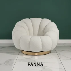 POLTRONA IN TESSUTO TEDDY - PANNA E ORO