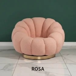 POLTRONA IN TESSUTO TEDDY - ROSA E ORO