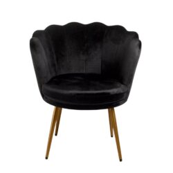 Poltrona nera estetista centro estetico in velluto tortora e metallo dorato stile Art Déco