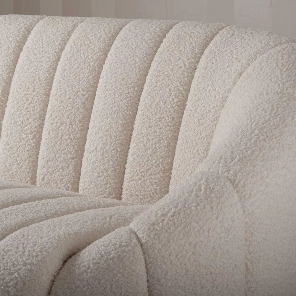 Divano per salone centro estetico benessere parrucchiere spa in Tessuto Teddy – Stile Scandinavo