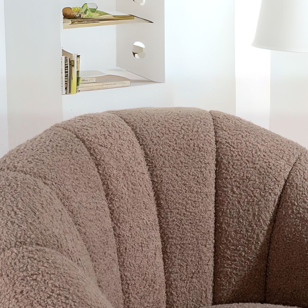 Poltrona pouf per centro estetico salone di bellezza tessuto teddy