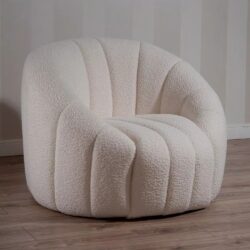 Poltrona pouf per centro estetico salone di bellezza tessuto teddy