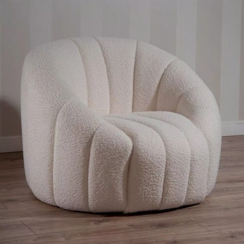 Poltrona pouf per centro estetico salone di bellezza tessuto teddy