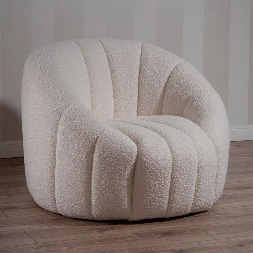 Poltrona pouf per centro estetico salone di bellezza tessuto teddy
