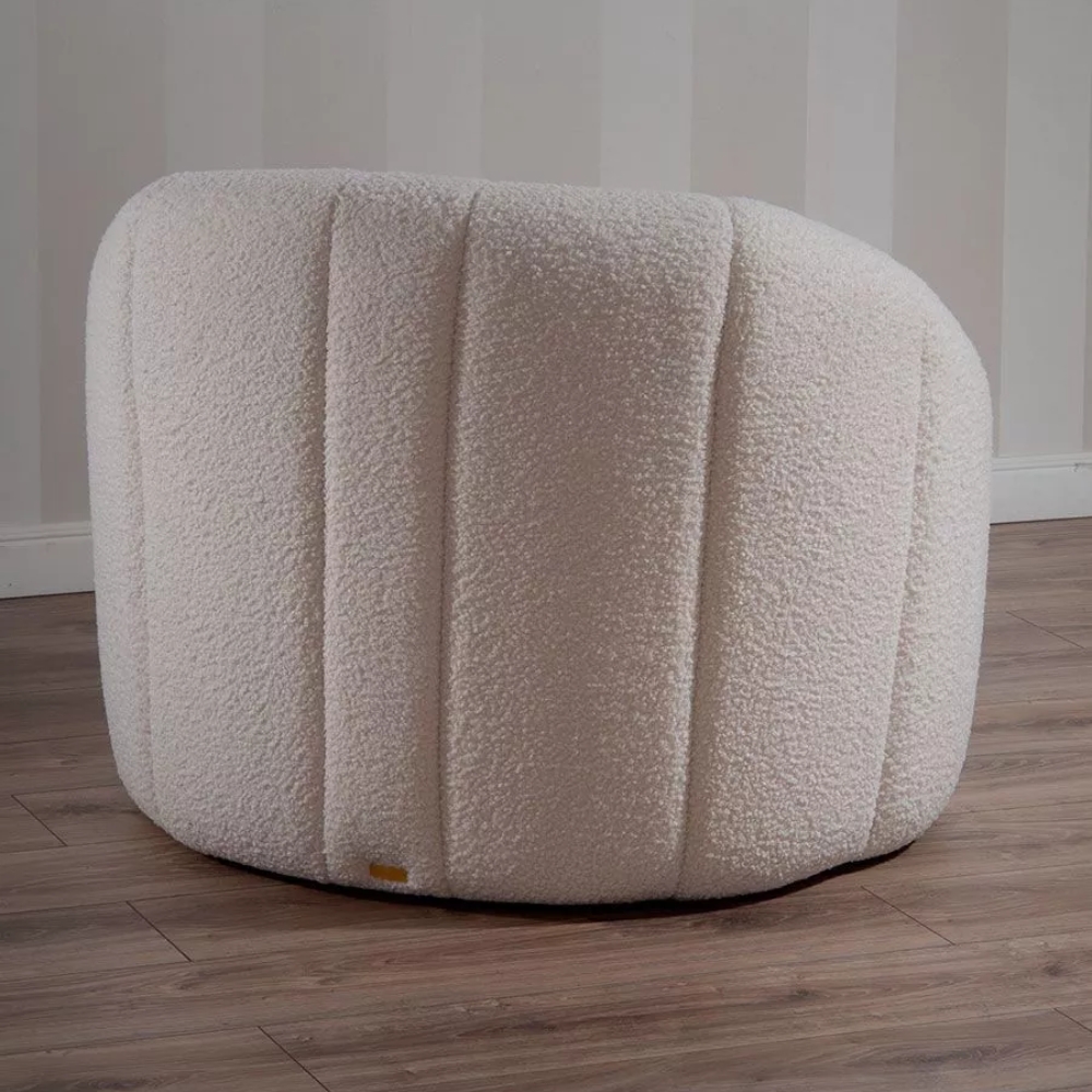 Poltrona pouf per centro estetico salone di bellezza tessuto teddy