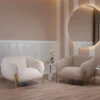 poltrona in tessuto teddy per salone di benessere spa centro estetico parrucchiere