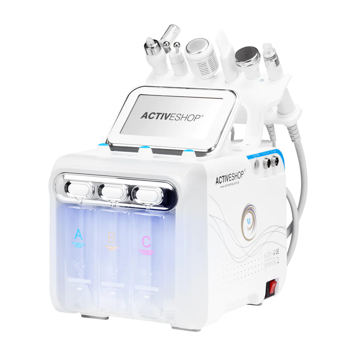 Dispositivo apparecchiatura viso Hydrogen H2+ 6in1 Cura del Viso con 3 Fluidi - immagine 11