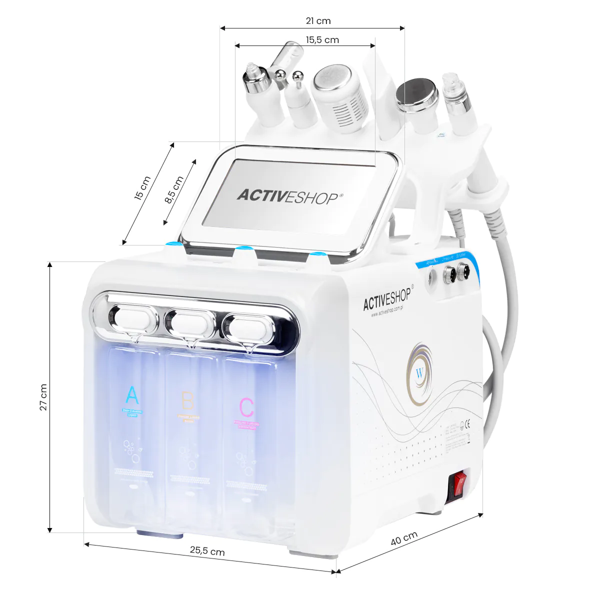 Dispositivo apparecchiatura viso Hydrogen H2+ 6in1 Cura del Viso con 3 Fluidi - immagine 4