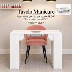 tavolo manicure per estetista professionale con aspiratore filtro carboni attivi pro71