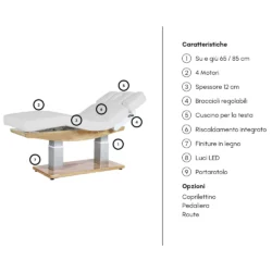 Lettino elettrico 4 motori con riscaldamento per centro estetico massaggi spa Troch Smart Weelko - immagine 10