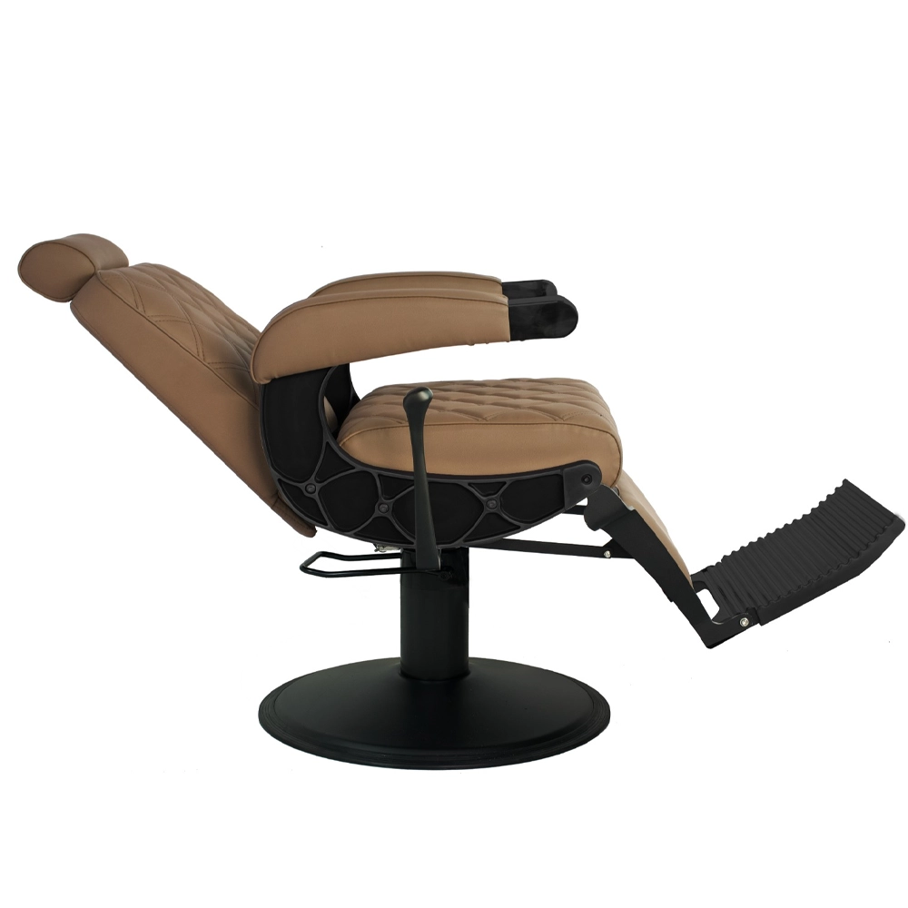 Poltrona da parrucchiere uomo Barber Shop Professionale HAWK di MUDI Poltrona da Barbiere Reclinabile Beige - immagine 4
