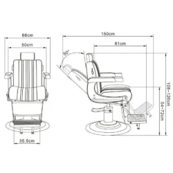 Poltrona da Parrucchiere uomo Barbiere reclinabile Barber Shop LEVER MUDI - immagine 8