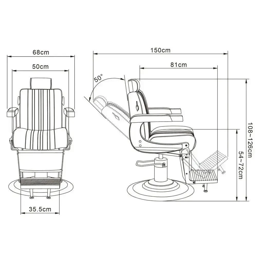 Poltrona da Parrucchiere uomo Barbiere reclinabile Barber Shop LEVER MUDI - immagine 8
