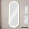 specchiera ovale da parrucchiere 160 × 60 cm alta