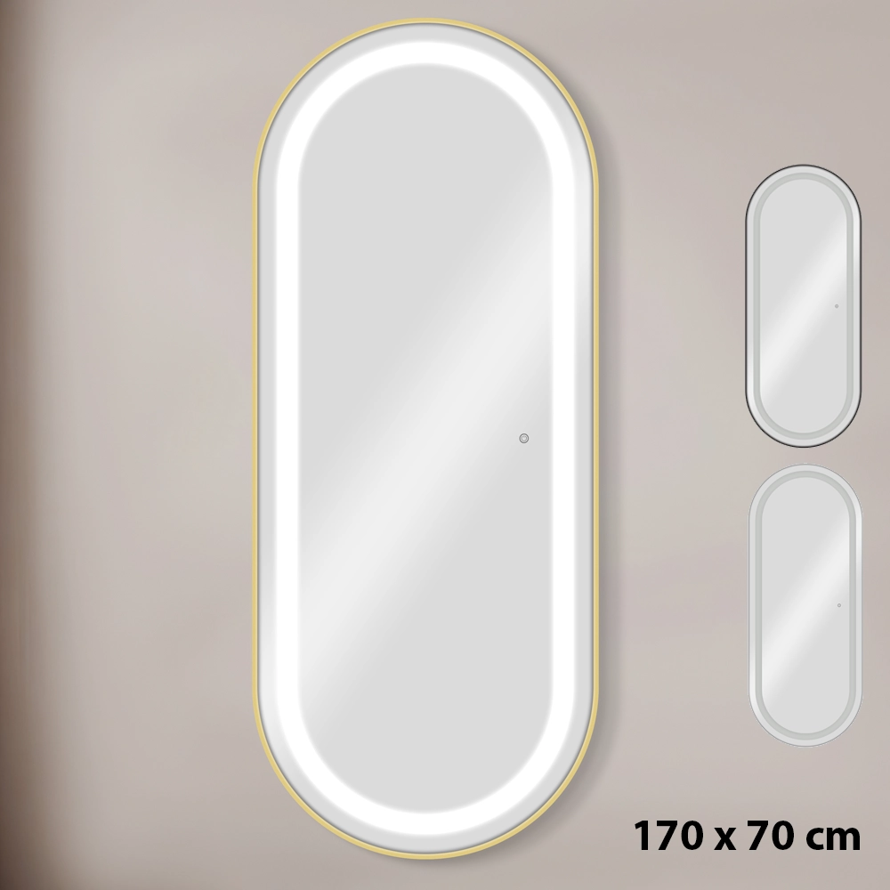specchiera ovale da parrucchiere 160 × 60 cm alta