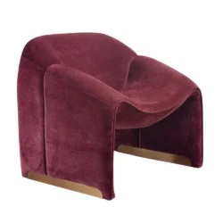 Poltrona Veluna in ciniglia con base in metallo dorato – Stile Japandi | Collezione Sabi - immagine 11