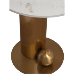Alternative view of Tavolino da Salotto Torime Japandi con Top in Ceramica Effetto Marmo Calacatta e Struttura Oro