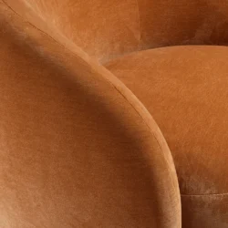 Poltrona girevole in ciniglia con base in metallo dorato - 4 colori Ormil - immagine 6