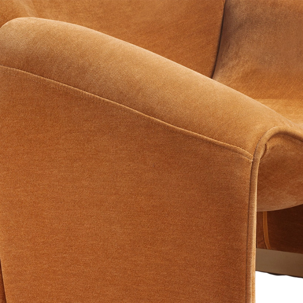 Poltrona Veluna in ciniglia con base in metallo dorato – Stile Japandi | Collezione Sabi - immagine 7