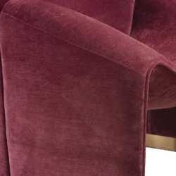 Poltrona Veluna in ciniglia con base in metallo dorato – Stile Japandi | Collezione Sabi - immagine 13