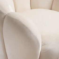 Poltrona girevole in ciniglia con base in metallo dorato - 4 colori - immagine 12