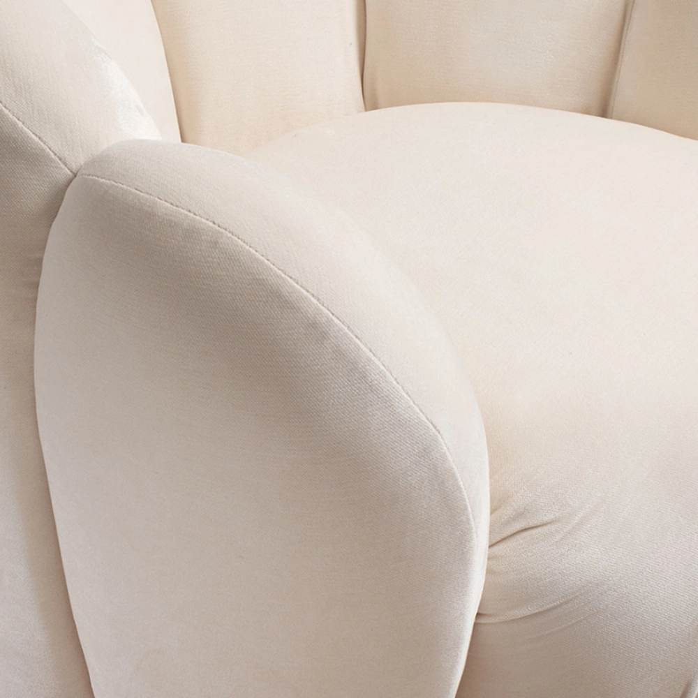 Poltrona girevole in ciniglia con base in metallo dorato - 4 colori - immagine 12