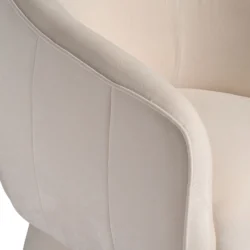 Poltrona girevole Tessalya girevole in ciniglia con base in metallo dorato Stile Japandi | Collezione Sabi - immagine 11