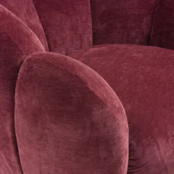 Poltrona girevole in ciniglia con base in metallo dorato - 4 colori - immagine 10