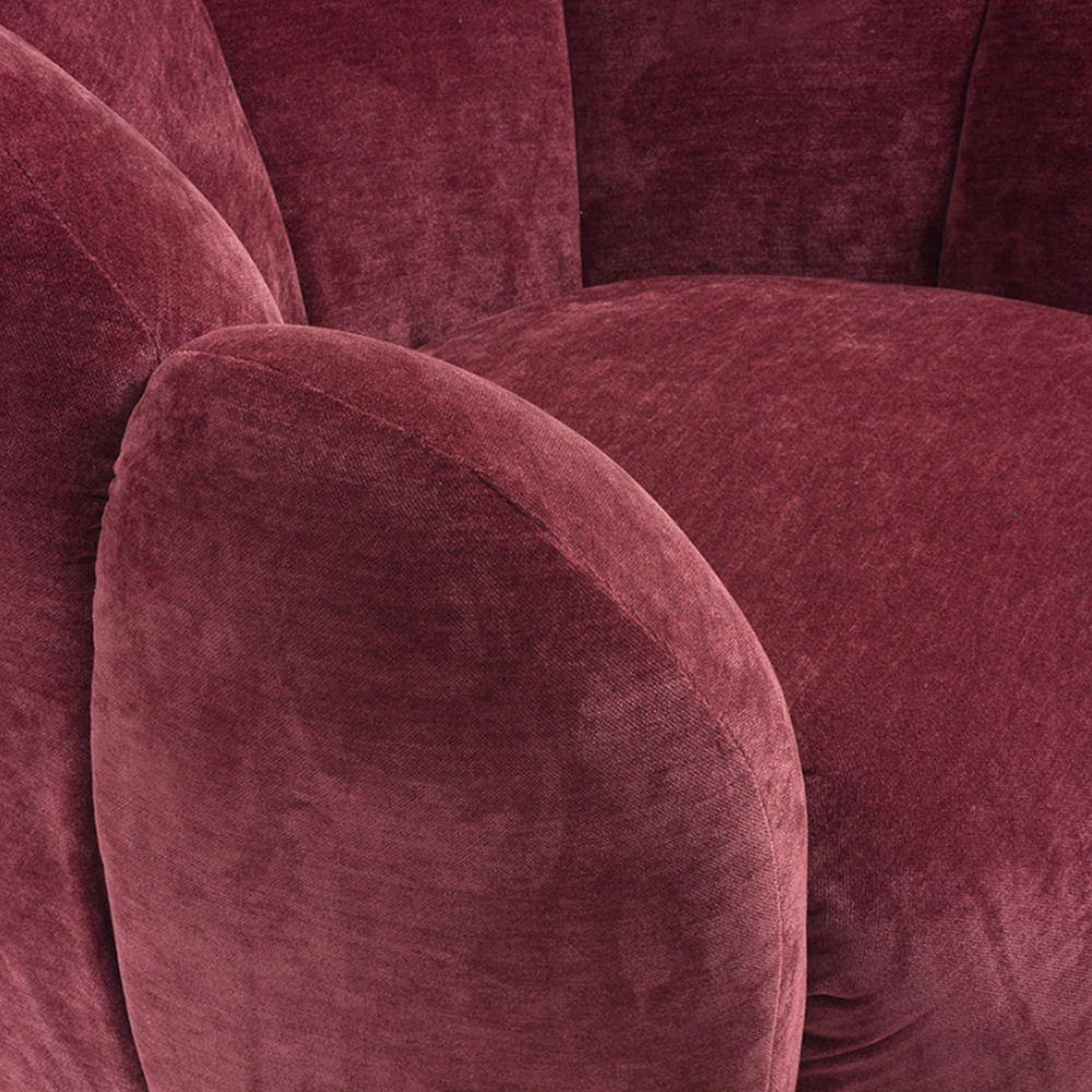 Poltrona girevole in ciniglia con base in metallo dorato - 4 colori - immagine 10