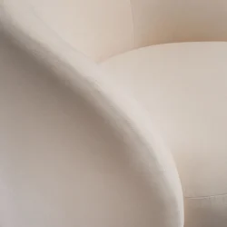 Poltrona girevole in ciniglia con base in metallo dorato - 4 colori Ormil - immagine 9