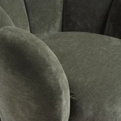 Poltrona girevole in ciniglia con base in metallo dorato - 4 colori - immagine 11