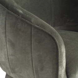 Poltrona girevole Tessalya girevole in ciniglia con base in metallo dorato Stile Japandi | Collezione Sabi - immagine 12