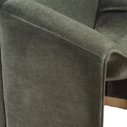 Poltrona Veluna in ciniglia con base in metallo dorato – Stile Japandi | Collezione Sabi - immagine 10