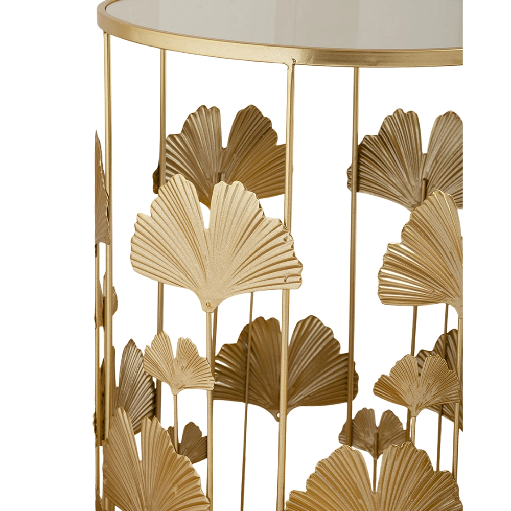 Set 2 Tavolini Antoine in Vetro Specchiato Stile Art Déco con Struttura Oro – Coppia Portaoggetti Eleganti - immagine 3