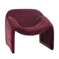 Poltrona Veluna in ciniglia con base in metallo dorato – Stile Japandi | Collezione Sabi - immagine 12