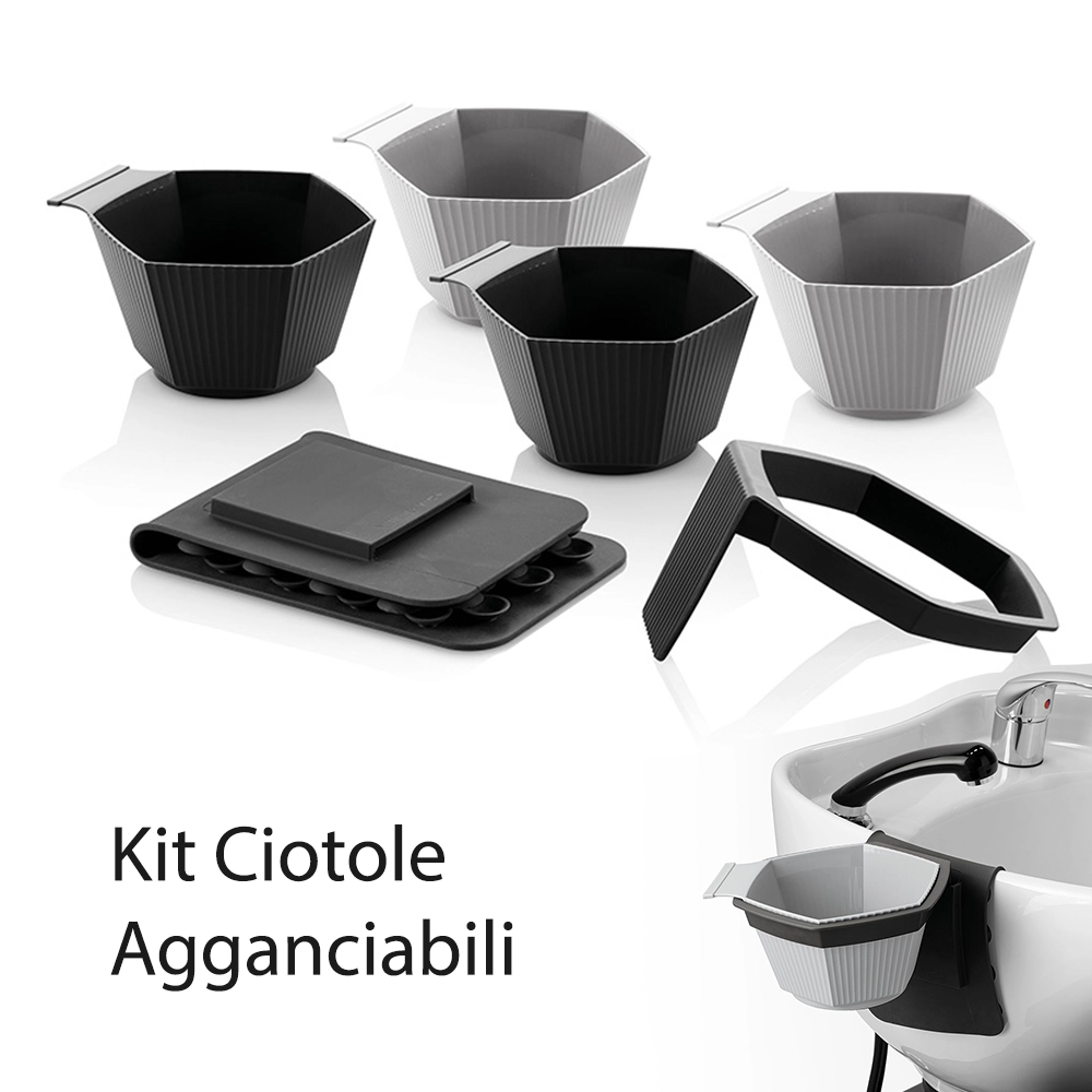 kit ciotole colore tintura agganciabili al lavatesta