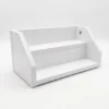 porta smalti in legno bianco per tavolo manicure