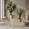 porta vasi oro coppia set