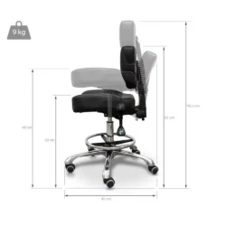 Alternative view of Sgabello Tecnico Professionale con Schienale Reclinabile Tuttoperlestetica – Ideale per Manicure, Pedicure e Centro Estetico