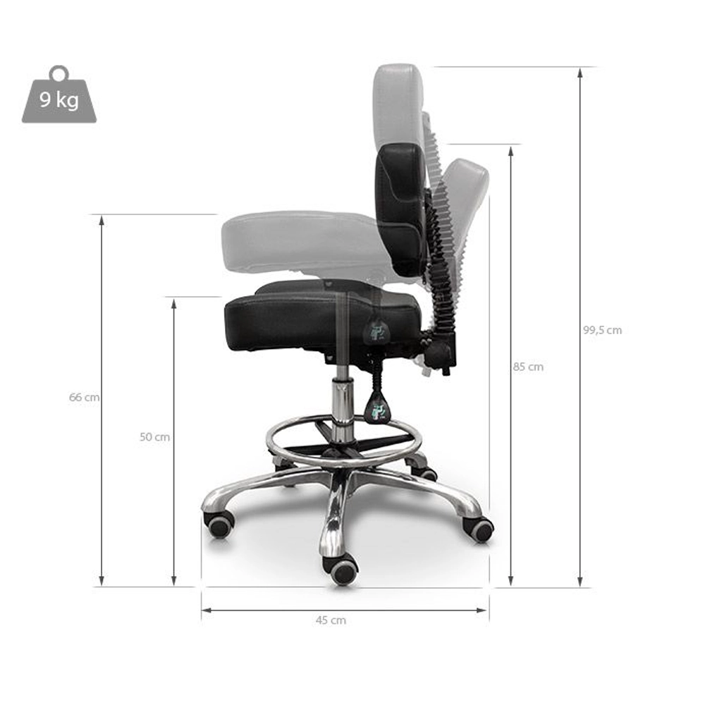 Sgabello Tecnico Professionale con Schienale Reclinabile Tuttoperlestetica – Ideale per Manicure, Pedicure e Centro Estetico - immagine 2