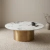 tavolino basso centro estetico arredamento salone calacatta e oro