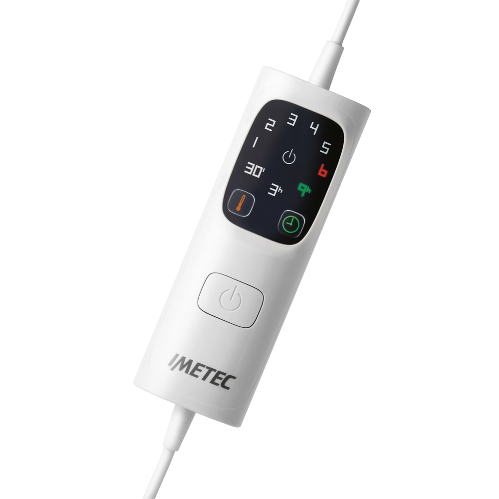 telecomando Scaldalettino coperta Imetec TERMOTRONIC a temperatura regolabile, si scalda rapidamente e garantisce il massimo comfort durante i trattamenti