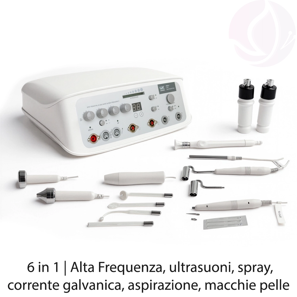 Apparecchiatura Multifunzionale 6 in 1 Weelko F815.N per Trattamenti Viso Professionali Macchinario estetico completo per la cura professionale della pelle