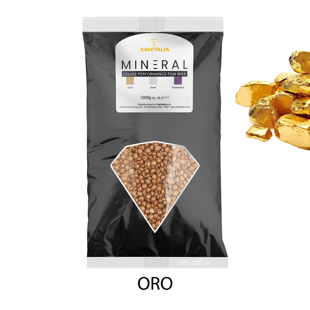 Cera Brasiliana Senza Strisce ORO Xanitalia Mineral Line – Deluxe Performance Film Wax 800 gr