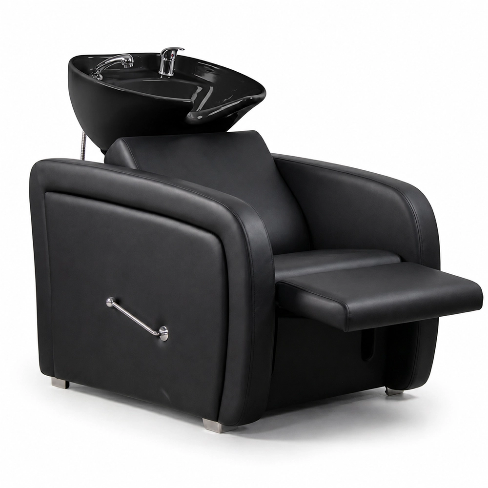 Poltrona Lavatesta per Parrucchiere AQUA ELEGANCE Melcap con Alzagambe Manuale - immagine 2