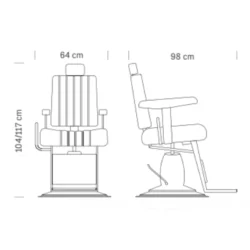 Poltrona Barbiere Down Town XaniPro Nera Reclinabile con Base Rotonda - immagine 5
