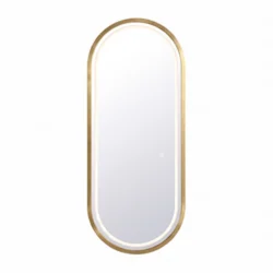 specchiera led oro grande ovale per parrucchiere