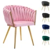 4 colori lux Poltroncina Girevole Glamour con Base Oro per Centro Estetico, Nail Salon e Reception